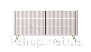 Комод Perfect Home Ланте / Lante з 6 шухлядами і золотими ніжками 6S/163 Беж (PFH-091105), фото 4