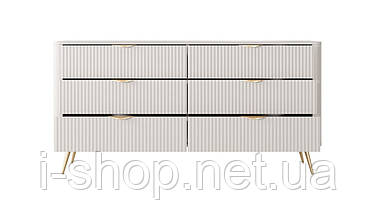 Комод Perfect Home Ланте / Lante з 6 шухлядами і золотими ніжками 6S/163 Беж (PFH-091105), фото 5