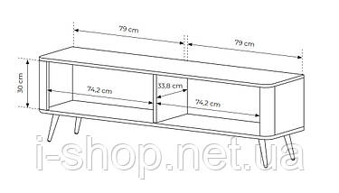 Тумба під телевізор Perfect Home Ланте / Lante 2-дверна з золотими ніжками 2D/163 Чорний (PFH-091194), фото 4
