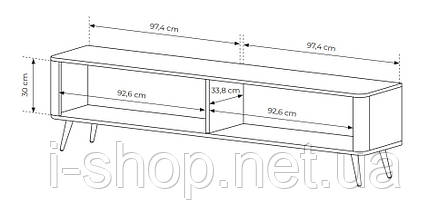 Тумба під телевізор Perfect Home Ланте / Lante 2-дверна з чорними ніжками 2D/200 Беж (PFH-091181), фото 4
