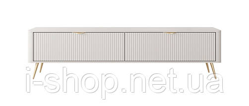 Тумба під телевізор Perfect Home Ланте / Lante 2-дверна з золотими ніжками 2D/200 Беж (PFH-091120), фото 5