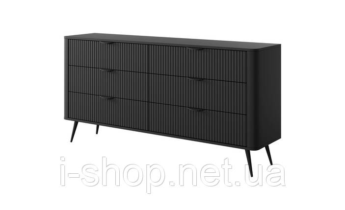Комод Perfect Home Ланте / Lante з 6 шухлядами і чорними ніжками 6S/163 Чорний (PFH-091113), фото 1