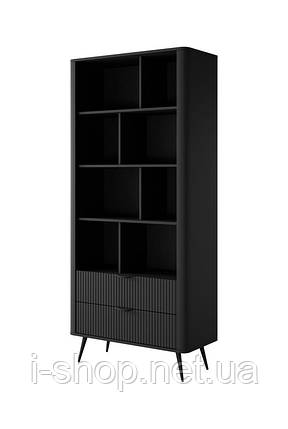 Стелаж Perfect Home Ланте / Lante 2S з 2 шухлядами і чорними ніжками Чорний (PFH-091104), фото 1