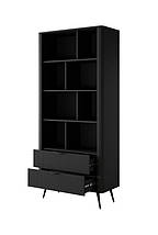 Стелаж Perfect Home Ланте / Lante 2S з 2 шухлядами і чорними ніжками Чорний (PFH-091104), фото 2