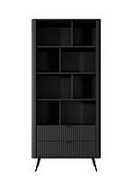 Стелаж Perfect Home Ланте / Lante 2S з 2 шухлядами і чорними ніжками Чорний (PFH-091104), фото 5