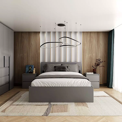 Ліжко Light 160*200 см графіт ТМ ARTinHEAD, фото 1