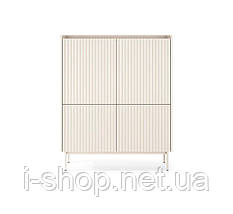 Комод високий Perfect Home Левел / Level 4-дверний 4D/103 Беж/дуб сканді (PFH-091157), фото 4