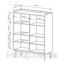 Комод високий Perfect Home Левел / Level 4-дверний 4D/103 Беж/дуб сканді (PFH-091157), фото 5
