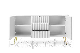 Комод Perfect Home Зова / Zova 2-дверний з 3 шухлядами і золотими ніжками KSZ168 Білий (PFH-091280), фото 2