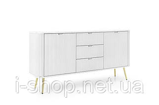 Комод Perfect Home Зова / Zova 2-дверний з 3 шухлядами і золотими ніжками KSZ168 Білий (PFH-091280), фото 4