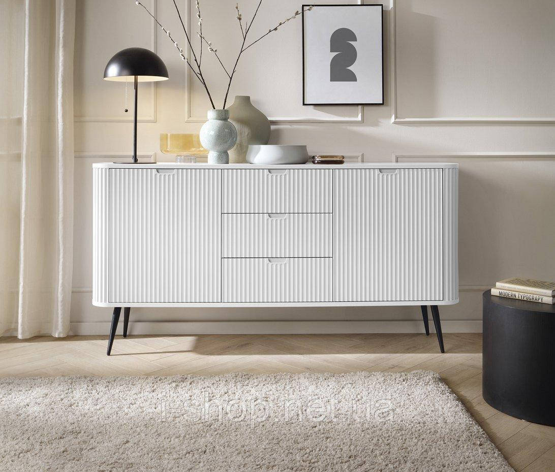 Комод Perfect Home Зова / Zova 2-дверний з 3 шухлядами і чорними ніжками KSZ168 Білий (PFH-091279)