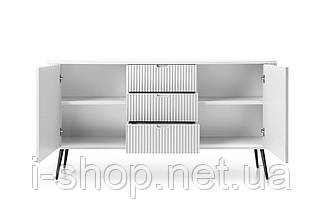 Комод Perfect Home Зова / Zova 2-дверний з 3 шухлядами і чорними ніжками KSZ168 Білий (PFH-091279), фото 2