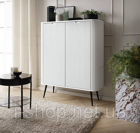 Комод Perfect Home Зова / Zova 2-дверний з чорними ніжками K103 Білий (PFH-091285), фото 1