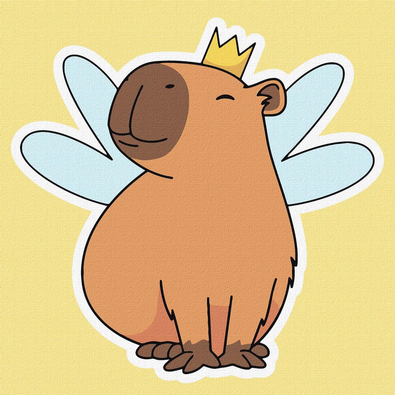 Картина за номерами Ideyka KHO6748 Капібара-фея, 30х30см. на підрамнику