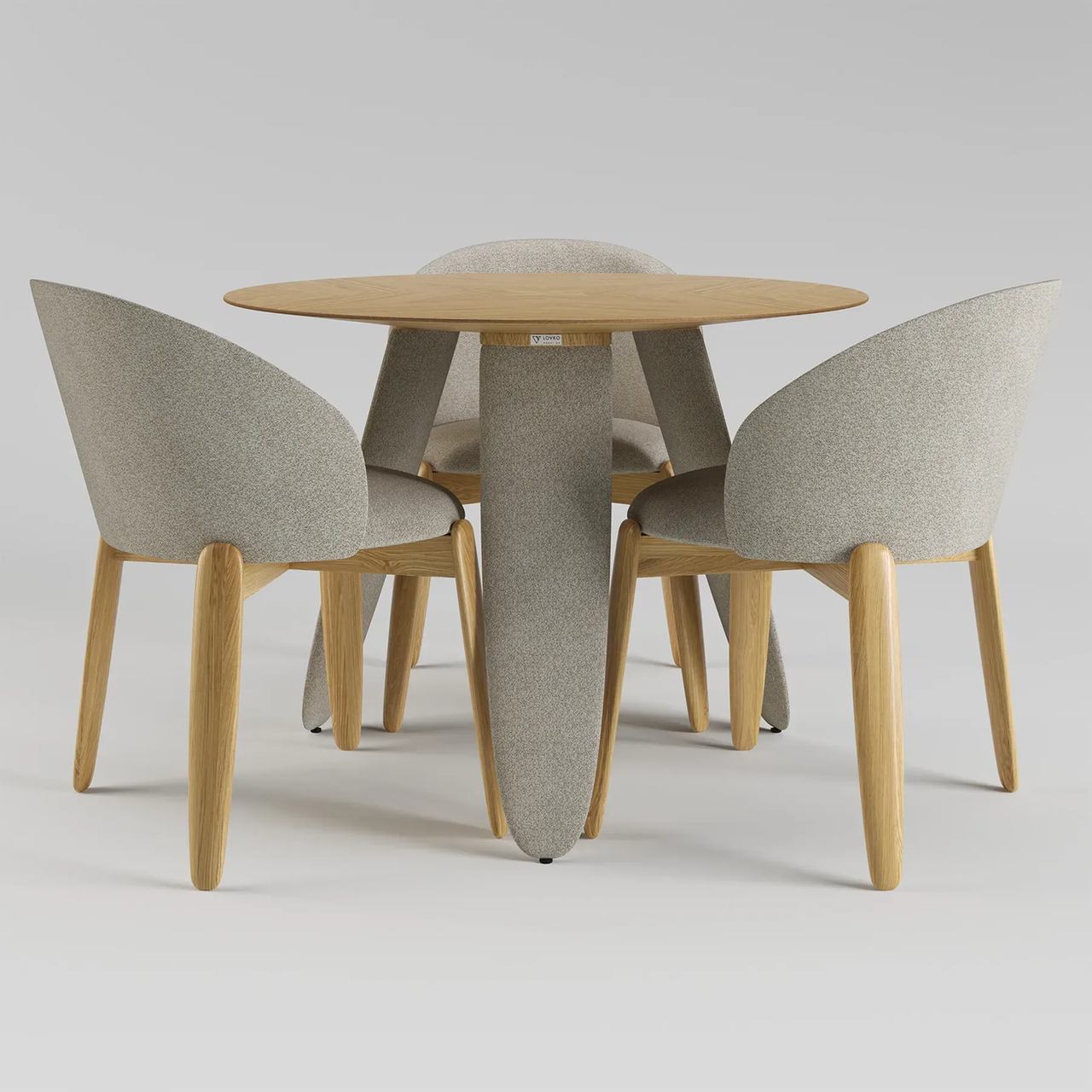 Стіл Rino d-100 дуб маркетрі / ноги тканина Node 07 TM Lovko