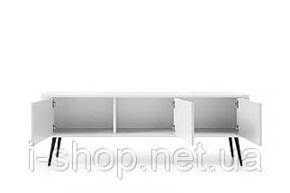 Тумба під телевізор Perfect Home Зова / Zova 3-дверна з чорними ніжками RTV168 Білий (PFH-091272), фото 2