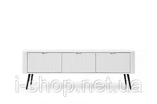 Тумба під телевізор Perfect Home Зова / Zova 3-дверна з чорними ніжками RTV168 Білий (PFH-091272), фото 4