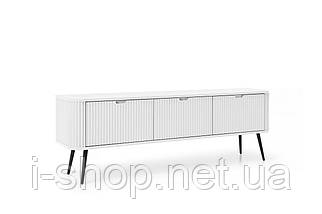 Тумба під телевізор Perfect Home Зова / Zova 3-дверна з чорними ніжками RTV168 Білий (PFH-091272), фото 5