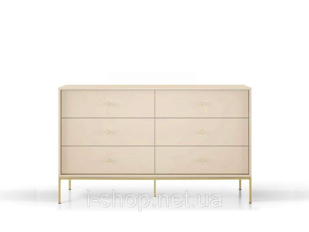 Комод Perfect Home Моно / Mono з 6 шухлядами і золотими ніжками MKS154 Беж пісочний (PFH-091209)
