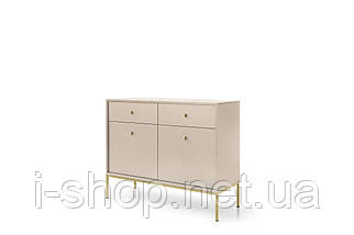 Комод Perfect Home Моно / Mono 2-дверний з 2 шухлядами і золотими ніжками MKSZ104 Беж пісочний (PFH-091205), фото 4