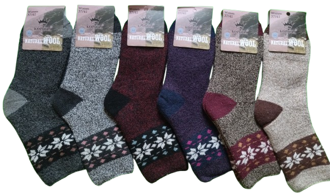 Шкарпетки жіночі зимові високі вовна+ангора КОРОНА, фото 1