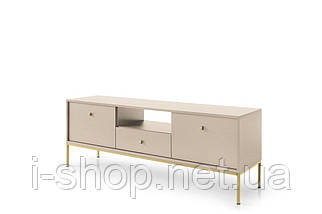 Тумба під телевізор Perfect Home Моно / Mono 2-дверна з 1 шухлядою та золотими ніжками MRTV154 Беж пісочний (PFH-091201), фото 2
