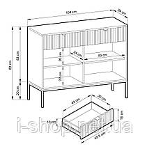 Комод Perfect Home Нова / Nova 2-дверний з 2 шухлядами і чорними ніжками KSZ104 Сірий (PFH-091218), фото 3