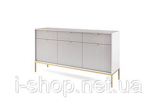 Комод Perfect Home Нова / Nova 3-дверний з 3 шухлядами і золотими ніжками KSZ154 Сірий (PFH-091243), фото 4