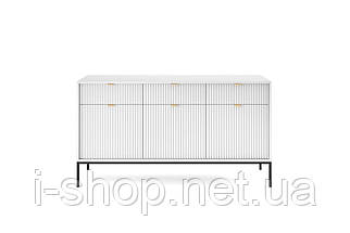 Комод Perfect Home Нова / Nova 3-дверний з 3 шухлядами і чорними ніжками KSZ154 Білий (PFH-091240), фото 4