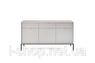 Комод Perfect Home Нова / Nova 3-дверний з 3 шухлядами і чорними ніжками KSZ154 Сірий (PFH-091242), фото 4