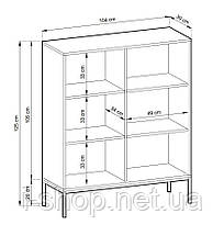 Комод високий Perfect Home Нова / Nova 2-дверний з чорними ніжками K104 Сірий (PFH-091234), фото 3