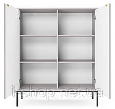 Комод високий Perfect Home Нова / Nova 2-дверний з чорними ніжками K104 Сірий (PFH-091234), фото 2