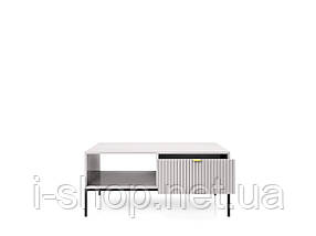 Стіл журнальний Perfect Home Нова / Nova з 2 шухлядами та чорними ніжками L104 Сірий (PFH-091250), фото 2