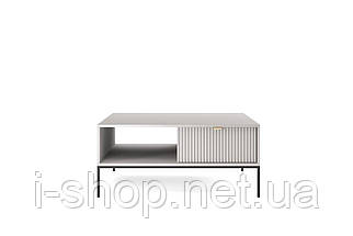 Стіл журнальний Perfect Home Нова / Nova з 2 шухлядами та чорними ніжками L104 Сірий (PFH-091250), фото 5