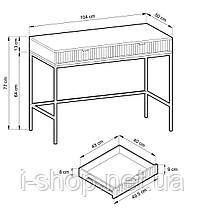 Стіл туалетний Perfect Home Нова / Nova з 2 шухлядами та чорними ніжками T104 Кашемір (PFH-091270), фото 3
