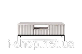 Тумба під телевізор Perfect Home Нова / Nova 2-дверна з 1 шухлядою і чорними ніжками RTV154 Сірий (PFH-091227), фото 4