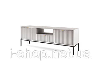 Тумба під телевізор Perfect Home Нова / Nova 2-дверна з 1 шухлядою і чорними ніжками RTV154 Сірий (PFH-091227), фото 5