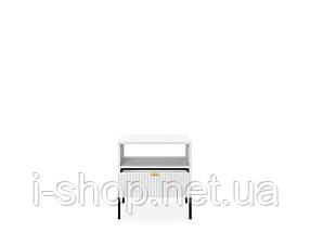 Тумба приліжкова Perfect Home Нова / Nova з 1 шухлядою і чорними ніжками S54 Білий (PFH-091260), фото 5