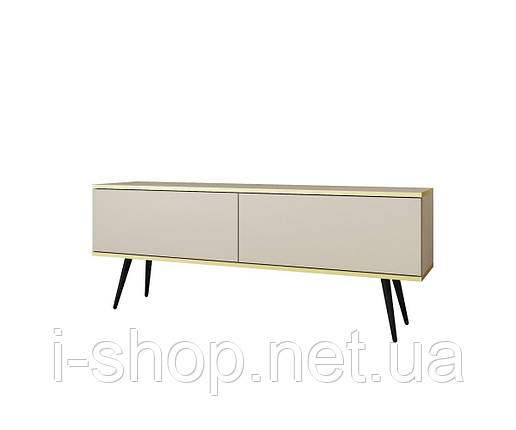 Тумба під телевізор Perfect Home Оро / Oro 2-дверна з чорними ніжками RTV135 Бежевий (PFH-091326), фото 3