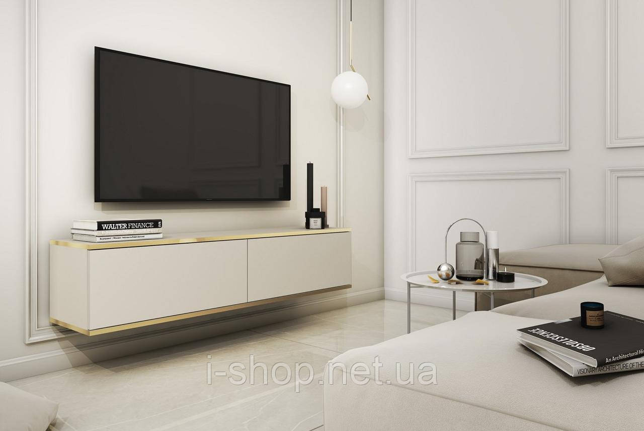 Тумба під телевізор навісна Perfect Home Оро / Oro 2-дверна RTV135 Бежевий (PFH-091351)