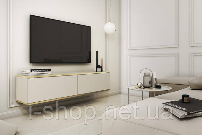 Тумба під телевізор навісна Perfect Home Оро / Oro 2-дверна RTV135 Бежевий (PFH-091351), фото 1
