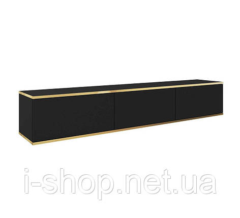 Тумба під телевізор навісна Perfect Home Оро / Oro 3-дверна RTV175 Чорний (PFH-091362), фото 3