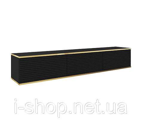 Тумба під телевізор навісна Perfect Home Оро / Oro 3-дверна RTV175 MDF Чорний (PFH-091367), фото 3