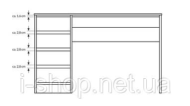 Стіл туалетний письмовий Perfect Home Ада / Ada 5S/120 з 5 шухлядами Антрацит (PFH-091308), фото 4