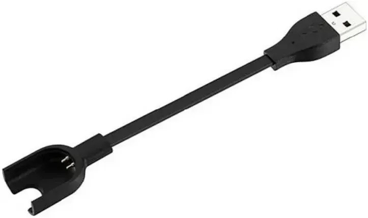 Кабель - зарядний дріт для Xiaomi Mi Band 3 - шнурок USB чорний, фото 1