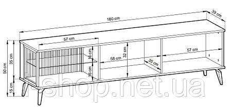 Тумба під ТВ з підсвіткою Вічі / Vici RTV180 3-дверна Горіх/кашемір Perfect Home Польща (PFH-091295), фото 3