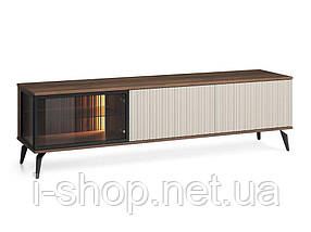 Тумба під ТВ з підсвіткою Вічі / Vici RTV180 3-дверна Горіх/кашемір Perfect Home Польща (PFH-091295), фото 5