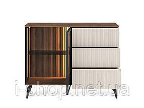 Комод з підсвіткою Вічі / Vici KSZ103 1-дверний з 3 шухлядами Горіх/кашемір Perfect Home Польща (PFH-091277), фото 2