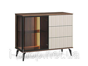 Комод з підсвіткою Вічі / Vici KSZ103 1-дверний з 3 шухлядами Горіх/кашемір Perfect Home Польща (PFH-091277), фото 5