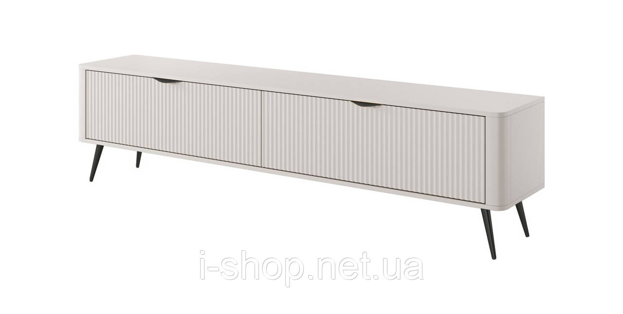 Тумба під телевізор Perfect Home Ланте / Lante 2-дверна з чорними ніжками 2D/200 Беж (PFH-091181)